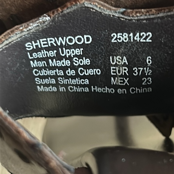 Earth Spirit Flip Flop Dark Brown Sandals with Flower Genuine Leather Size 6 - Picture 9 of 16